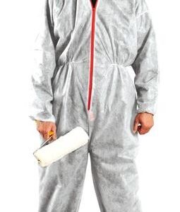 KOMBINEZON MALARSKI BIAŁY/NIEBIESKI KOMW ROZMIAR L