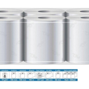 RĘCZNIK PAPIEROWY MAXI, 100% CELULOZA, 100M/19CM OP. 6SZT