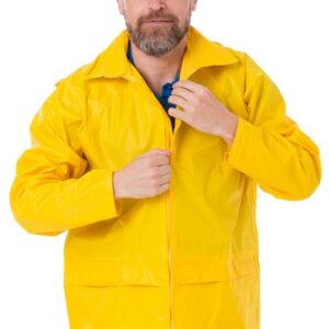 KURTKA PRZECIWDESZCZOWA Z KAPTUREM ŻÓŁTA KPNPY ROZMIAR XXL