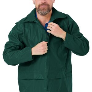 KURTKA PRZECIWDESZCZOWA Z KAPTUREM ZIELONA KPNPZ XXXL