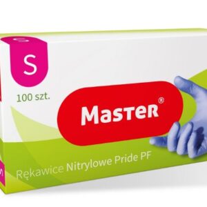 RĘKAWICE NITRYLOWE NIEBIESKIE MASTER PRIDE ROZMIAR S