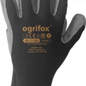 Rękawice robocze / Czarne / Rozmiar: 10 - XL / OX-LATEKS_BS10